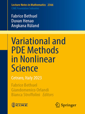 cover image of Variational and PDE Methods in Nonlinear Science